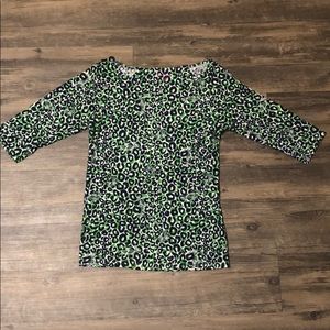 Lilly Pulitzer Macy and Green Cheetah Shirt